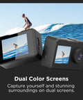 Dope 4K Action Camera With Dual Screen And Stabilization Two 12MP Photos 30m Waterproof Underwater 170 Degree Ultra Wide WiFi