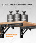 10 Inch Folding Shelf Brackets Set Of 2 Matte Black Heavy Duty Stainless Steel Triangular Design supporting weights