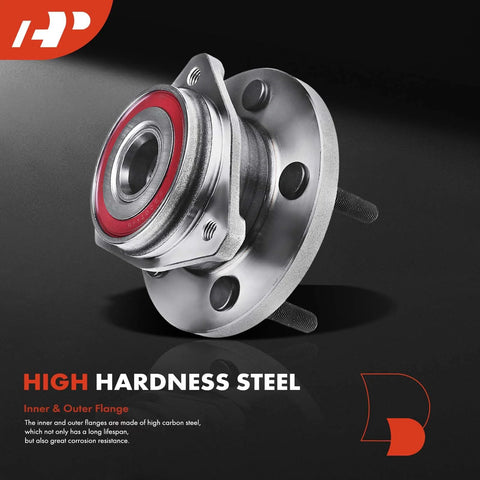 Front Wheel Bearing And Hub Assembly For Jeep Grand Cherokee 1999 2004 Five Lug Compatible With Ball Bearing shown in steel