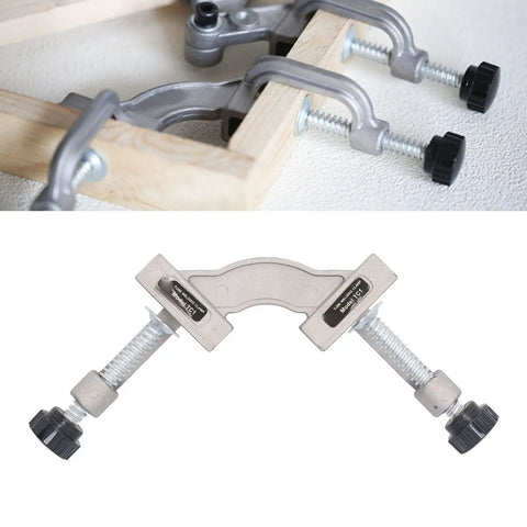 Built Tough Adjustable Right Angle Corner Clamp for Welding, Metalworking and Woodworking, showing aluminum alloy clamp in use
