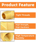 Product features of Six Pack 1/4 Inch NPT Brass Pipe Fittings with tight threads and high strength