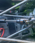 Close-up of Two Pack Internal Spline RC Driveshaft 121-190mm installed in a 1/10 scale crawler with steel universal joint.