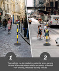 Heavy Duty Elastic Warning Bollard Post With Rock Solid Bounce Back Shield For Tight Parking Spots and Driveway Guard in urban settings