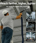 Person using Dry Ice Blasting Machine Kit 2 In 1 With 26 Ft Hose And 44 Lb Hopper Long Reach Anti Clog System in industrial setting