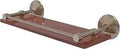 Monte Carlo Collection 16 Inch Solid IPE Ironwood Gallery Rail Shelf in Antique Pewter, wall mount with concealed hardware