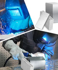 Welder using Aluminum Welding Practice Kit 25 Pcs One Eighth Inch Thick 2 by 4 Inch Welding Coupons in workshop