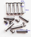 Pocket Knife Pivot Pin Rivets Pack of 10 Stainless Steel Corby Rivets for DIY Knife Handles, Folding Knife Fasteners, EDC Knifemakers Screws and Studs, Fits 0.157 Inch Holes displayed on white background