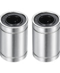 2Pcs LM10UU Linear Bearings Featuring 10mm Bore And 19mm Outer Diameter, nickel plated steel for CNC routers and 3D printers.