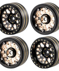 Brass 1.3 Inch RC Beadlock Wheels Rims Set For 1/18 TRX4M Ascent-18 And 1/24 AXIAL SCX24 AX24 Crawler Upgrades in black brass