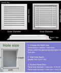 Solid Heavy Duty Louvered Return Air Grille And Access Hatch Panel Wall Ceiling Vent sizes and dimensions guide for installation.