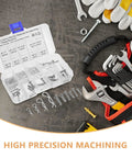 100 Piece High Strength Cotter Pins And Safety Pins Set For Mechanical And Automotive Use Wear Resistant Locking Kit With Diverse Pin Types For Heavy Duty Projects Easy Install And Quick Removal For DIY Repairs, assorted zinc plated pins in organizer