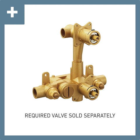 Brass valve component for Rothbury Two Handle Volume Control Trim Chrome For M-PACT Valve System Requires 3320 3330 Or 3350 Valve