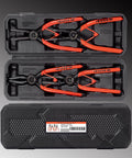 7-Inch Snap Ring Pliers Set, 4-Piece Heavy-Duty Circlip Pliers Kit for Internal and External Rings displayed in storage case