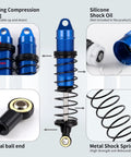 4 Piece CNC Machined Aluminum Front And Rear Threaded Shock Absorber Set For One Sixteenth Scale RC Mini Buggy Upgrades Blue