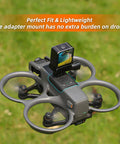 Expansion Bracket for Avata 2 FPV Drone With Grab-And-Go Grip Ready Camera Mount and Strobe Light Mount installed on drone