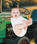 Baby on tractor, related to Farm Tractor Flannel Throw Blanket 60 By 80 Inches Extra Soft Cozy And Lightweight Plush Throw.