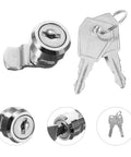 16mm Zinc Alloy Cam Lock for Security Devices and Cash Registers with keys, stainless steel, anti-theft for cabinets.