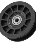 Heavy Duty Replacement Drive Idler Pulley for John Deere X380 X390 X584, sturdy black material ensuring smooth operation.