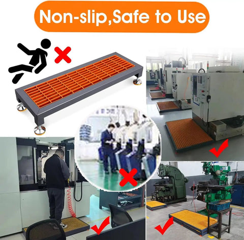 Various images of 6 Inch Elevated Heavy Duty Work Platform With Adjustable Feet For Industrial CNC Workshop Use Non Slip Steel