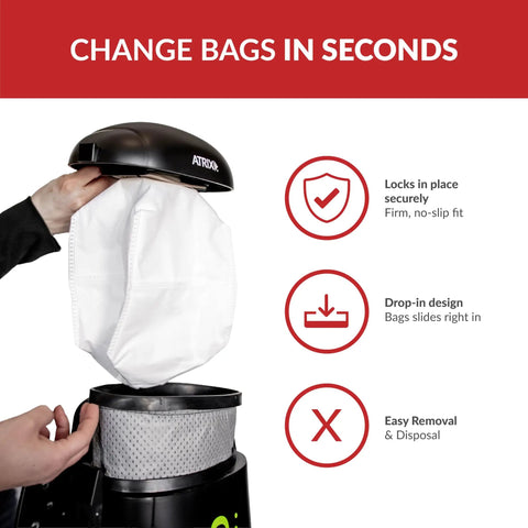 Top Notch HEPA Replacement Filters For Backpack Vacuums, Easy Snap-In Fit, being secured into a vacuum cleaner.
