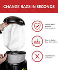 User changing Replacement HEPA Filters For Backpack Vacuum ERGO Models Ten Pack White with easy snap-in filtration.