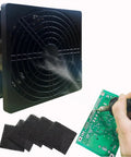 Heavy Duty Solder Fume Extractor With 5 Carbon Filters capturing solder smoke during a soldering process, quiet fan visible