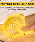 Handy Plastic Protractor And Angle Finder Set For Inside Outside And Sloped Angles 0 To 180 Degrees with brass lock nut in use