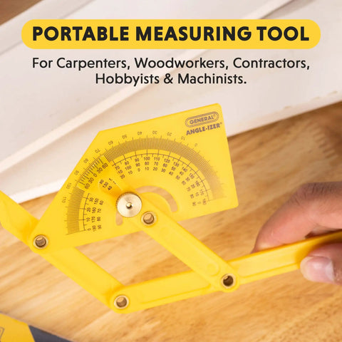 Handy Plastic Protractor And Angle Finder Set For Inside Outside And Sloped Angles 0 To 180 Degrees with brass lock nut in use