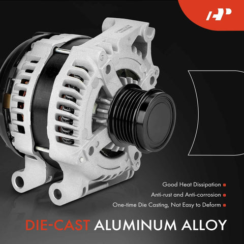 Heavy Duty 12V 160A Alternator For Jeep Cherokee KL 3.2L And Chrysler 200 3.6L With 6 Groove Decoupler Pulley Clockwise Rotation