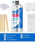 5 Minute Quick Cure Epoxy Glue For Tile Metal Ceramics Plastic And Wood Diy Friendly, 2 Pack 50ml with Accessories