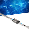 300mm Mini Linear Rail And Sliding Guide For 3D Printer And CNC Machine, built tough rail system on cosmic blueprint background