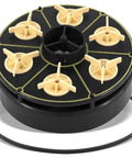 Six Port Module Kit Replacement For In Floor Pool Valve With Valve Shell O Ring 004302440800 Replacement Part That Plays Nice With PCC 2000 Paddock Cyclean Pool Valet PV3 Vanquish Vantage Andrews Advantage Systems black six-port valve module and O-ring
