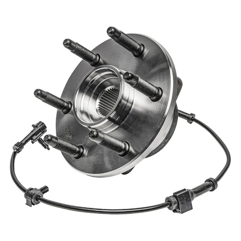 Front view of 4WD Front Wheel Bearing Hubs CV Axles Kit For Chevy GMC Trucks 6 Lug 1500 Replacement Fits Silverado 2000-2006.