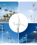 22.83 Inch Wind Turbine Blade For DIY Horizontal Turbine Generators, Red Carbon Fiber Nylon Blades on Multiple Street Poles