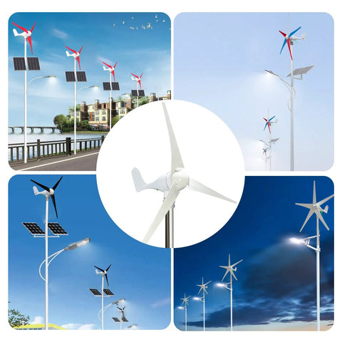 22.83 Inch Wind Turbine Blade For DIY Horizontal Turbine Generators, Red Carbon Fiber Nylon Blades on Multiple Street Poles