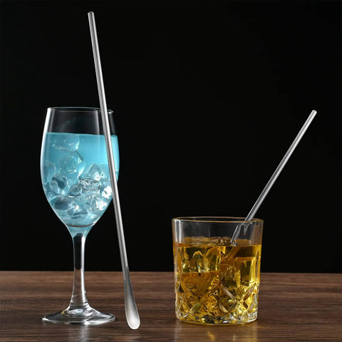 Long Stainless Steel Coffee Stirring Spoon 10 Inch Pro Grade Drink Stirrer Mixing Spoon For Coffee Tea And Cocktails in glasses