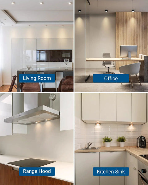Gu10 Dimmable LED Bulbs 7W 500 Lumens 3000K Warm White Replacement lighting in living room, office, range hood, and kitchen sink