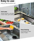 Extended Garbage Disposal Flange Basket Strainer Stopper For Three And A Half Inch Sink Drain Hole In 304 Stainless Steel with vegetables in sink
