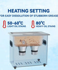 Top Tier Three Liter Ultrasonic Cleaner With Quick Heat Mode And Digital Timer, Straight Up 40 Khz Deep Wash Scrubs light and heavy oil stains.