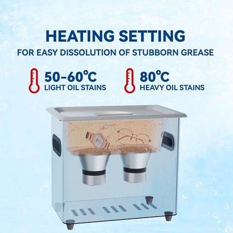 Top Tier Three Liter Ultrasonic Cleaner With Quick Heat Mode And Digital Timer, Straight Up 40 Khz Deep Wash Scrubs light and heavy oil stains.