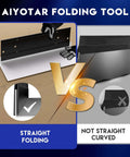 Heavy Duty Metal Folding Tool For Duct Bending A 12 Inch Sheet Metal Bender Hand Tool illustration with straight and curved fold comparison