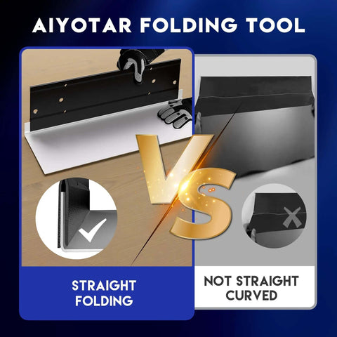 Heavy Duty Metal Folding Tool For Duct Bending A 12 Inch Sheet Metal Bender Hand Tool illustration with straight and curved fold comparison