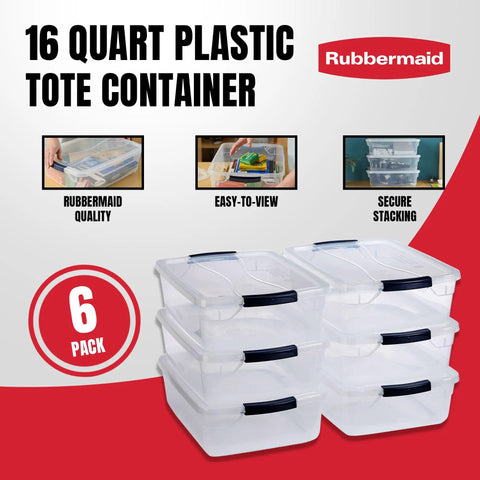 Rock Solid 17 Quart Clear Stackable Totes With Waterproof Airtight Latches Heavy Duty Plastic Storage Bins For Kitchen And Craft Organization 6 Pack Straight Up Legit Game Changer