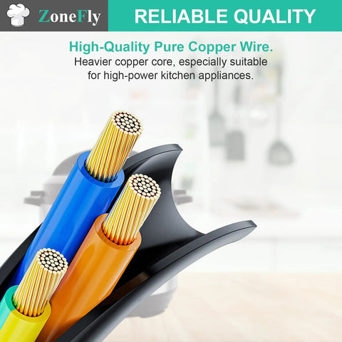 Cross-section view of copper wire for Replacement Power Cord EZ Fit For Instant Pot Ultra Rice Cooker Soy Milk Maker Microwave.