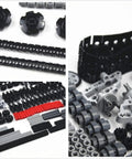 1533 Piece Technical Parts Building Block Set With Gears, Cross Axles, Wheels, Connectors, Chain Links, Pins, And Shock Absorbers
