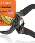 Heavy Duty Bypass Pruning Shears For Garden With Soft Cushion Grip Handle And SK5 High Carbon Steel Blades with warranty label