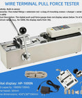 Beefy Digital Pull Force Tester 500 And 1000N With High Precision Digital Force Gauge, Push Pull Gauge, Portable Tensile Tester For Wire Harnesses And Terminals, Includes Five Metal Fittings And Test Bench, 1000N digital display