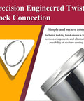 Precision engineered twist lock connection for Top Shelf 8 By 36 Inch Class A Double Wall Insulated Chimney Pipe.