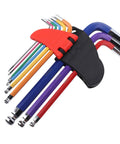 Awesome 9-Piece Colored Metric Hex Key Set With Ball End Wrenches Made From Hardened Crv And S2 Steel Perfect For Bike Repair Furniture Building And Electrical Fixes With Non Slip Grip And Super Durable Color Coded Design, 9-piece hex key set