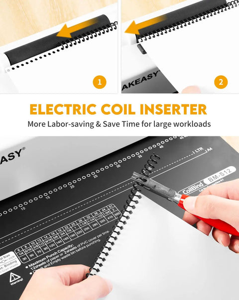 Smooth Operator Electric Spiral Binding Machine For Home Office, No Fuss Coil Insert With 4:1 Pitch, Punches 12 Sheets For A4 A5 Letter Size, Total Bang For Your Buck With 5 16 Inch Coils And Pliers